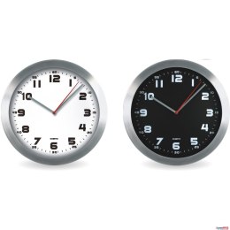 Zegar ścienny aluminiowy 29,5cm, srebrny z czarną tarczą MPM E01.2482.7090 MPM Quality