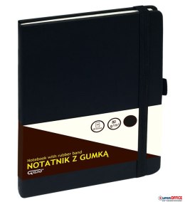 Notatnik GRAND z gumką A5/80 kartek, 80g/kratka, okładka czarna, 150-1381 Grand