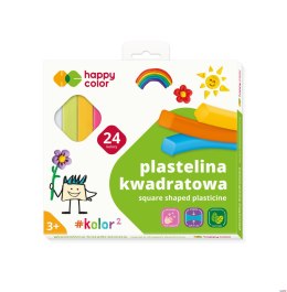 Plastelina szkolna kwadratowa, 24 kolory, Happy Color HA 2114 K24 Happy Color