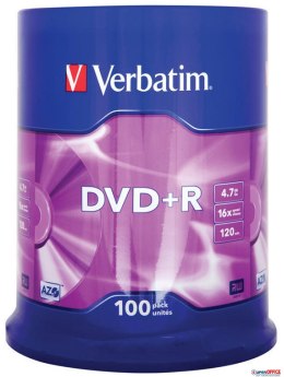 Płyta DVD+R VERBATIM CAKE (100) Matt Silver 4.7GB x16 AZO 43551 Verbatim