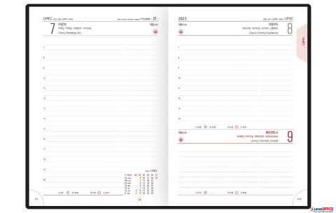 Kalendarz A-5 STANDARD książkowy (KS1), 05 - grafit carbon / granat linea 2024 TELEGRAPH Telegraph