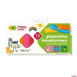 Plastelina szkolna kwadratowa, 12 kolorów, Happy Color HA 2114 K12 Happy Color