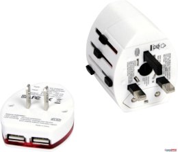 Adapter gniazdka UK USA EUR CHN 2 x USB Platinet biały OTRA2 (X) Platinet