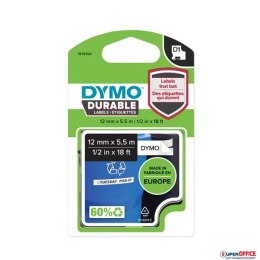 Taśma DYMO D1 Durable - 12 mm x 5,5 M - czarny/biały 1978364 do drukarek etykiet Dymo