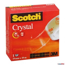 Taśma biurowa SCOTCH_ Crystal Clear (600), transparentna, 19mm, 10m (X) Scotch 3M