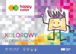 Blok rysunkowy kolorowy A4, 80g, 15 ark, Happy Color HA 3708 2030-09 Happy Color