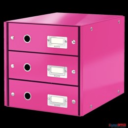 Pojemnik z 3 szufladami Leitz C&S WOW, różowy 60480023 Leitz