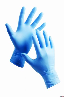 Rękawice nitrylowe M (100) niebieskie bezpudrowe 8%VAT Nitrilex