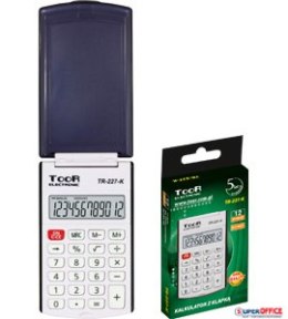 Kalkulator TOOR TR-227, 12 pozycyjny, kieszonkowy z klapką 120-1857 Toor