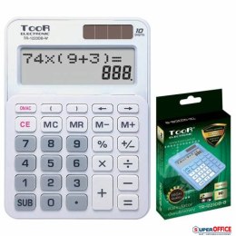 Kalkulator dwuliniowy TOOR TR-1223DB-W 10-pozycyjny biały 120-1900 (X) Toor