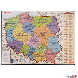 Podkładka na biurko z mapą Polski 500x650mm ESSELTE 12051 Esselte
