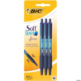 Długopis BIC Soft Feel niebieski Blister 3szt, 893221 Bic