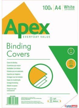 APEX okładki do bindowania A4 (białe, skóropodobne) op. 100szt. 6500901 FELLOWES Fellowes