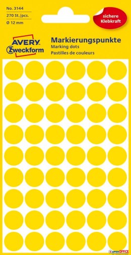 Kółka do zaznaczania żółte 3144 Q12 5ark. Avery Zweckform Avery Zweckform