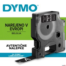 Taśma DYMO D1 - 12 mm x 7 m, biały / czarny S0720610 do drukarek etykiet Dymo
