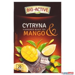 Herbata BIG-ACTIVE Cytryna & Mango 20 torebek/40g czarna z kawałkami owoców Big-Active