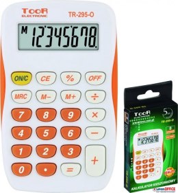 Kalkulator TOOR TR-295-O BIAŁO-POMARAŃCZOWY, 8 pozycyjny, kieszonkowy 120-1419 Toor