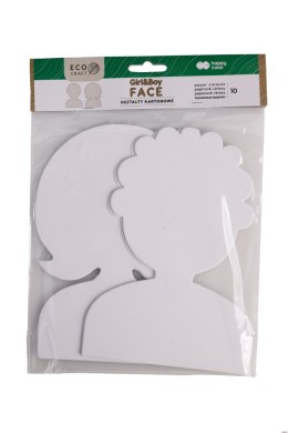 Zestaw kształtów kartonowych FACE Boy&Girl , 10 szt, 25cm, 300g/m2, Happy Color HA 4522 2014-FC10 Happy Color