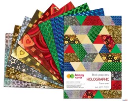 Blok HOLOGRAPHIC A4, 10 ark, 70g, 5 kolorów, 5 motywów, Happy Color HA 3807 2030-HO Happy Color
