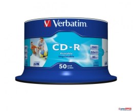 Płyta CD-R VERBATIM CAKE 52x (50) nadruk AZO Printable 700MB 43438 Verbatim