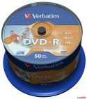 Płyta DVD-R VERBATIM CAKE (50) Printable nadruk Wide 4.7GB x16 43533 Verbatim