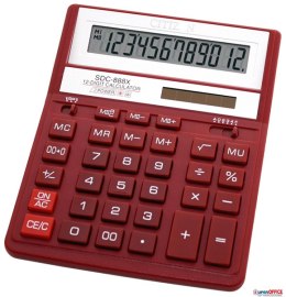 Kalkulator biurowy CITIZEN SDC-888XRD, 12-cyfrowy, 203x158mm, czerwony CITIZEN