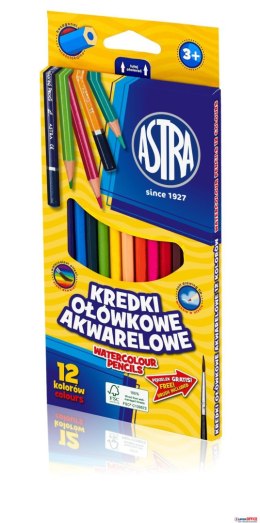 Kredki ołówkowe akwarelowe Astra 12 kolorów 312110004 Astra
