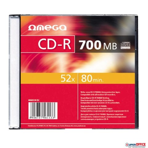 Płyta OMEGA CD-R 700MB 52X SLIM CASE (1) OMS1 (X) Platinet