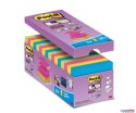 Bloczek samoprzylepny POST-IT Super sticky Z-Notes (R330-SS-VP16), 76x76mm, 14x90 kart., mix kolorów, 2 bloczki gratis Post-It 3M
