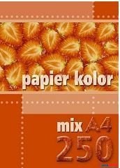 Papier xero A4 80g mix kolorów (250 arkuszy) KRESKA Kreska