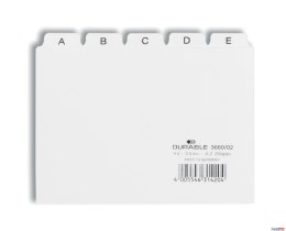 Przekładki A6 25 szt. 5/5 do kart. indeksami 25mm biały 36602 DURABLE A-Z (X) Durable