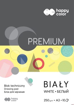 Blok techniczny PREMIUM biały A3, 250g, 10 ark, Happy Color HA 3725 3040-0 Happy Color