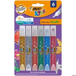 Klej w sztyfcie BIC Kids Glitter Metallic Blister 6szt, 893269 (X) Bic