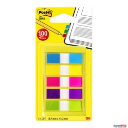 Zakładki indeksujące POST-IT_ (683-5CB), PP, 12x43mm, 5x20 kart., mix kolorów Post-It 3M