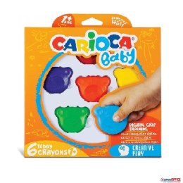 Kredki Misiaki BABY dla dzieci 1+, 6 kol. (42956) CARIOCA 160-2209 Carioca
