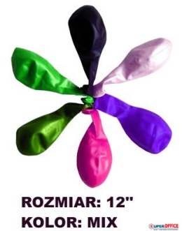 Balony 12 METALLIC, mix kolorów, 100 szt. FIORELLO 170-1684 Fiorello