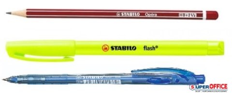 ZESTAW Długopis LINER 308, Ołówek HB, Zakreślacz żółty FLASH STABILO Stabilo