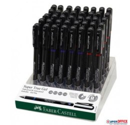 Dysplay długopisów żelowych SUPER TRUE GEL 0,5mm (40) FC549005 (20xniebieski, 10xczarny, 10xczerwony) Faber-Castell