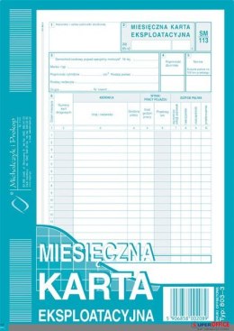 803-3 Miesięczna karta eksploatacyjna SM-113 MICHALCZYK I PROKOP Michalczyk i Prokop